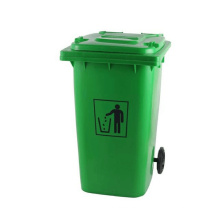 Outdoor Plastic Eco-Friendly Trash Can with 2 Wheels